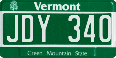 VT license plate JDY340