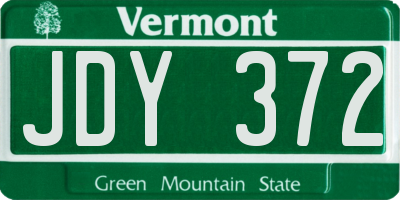 VT license plate JDY372