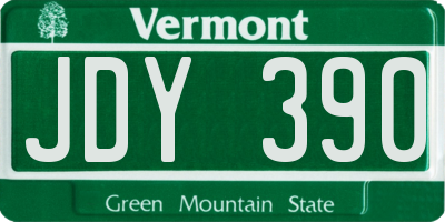 VT license plate JDY390