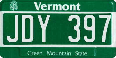 VT license plate JDY397