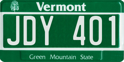 VT license plate JDY401