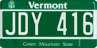 VT license plate JDY416