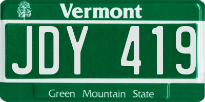 VT license plate JDY419