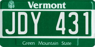 VT license plate JDY431