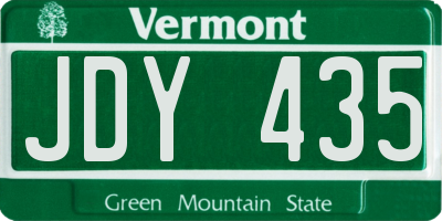 VT license plate JDY435