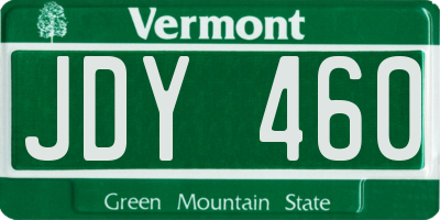 VT license plate JDY460