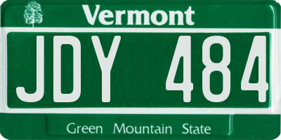VT license plate JDY484