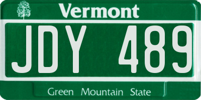 VT license plate JDY489