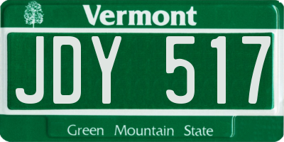 VT license plate JDY517