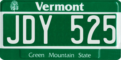 VT license plate JDY525