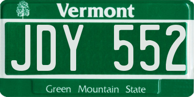 VT license plate JDY552