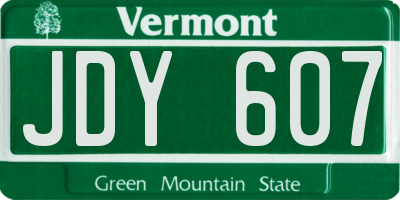 VT license plate JDY607