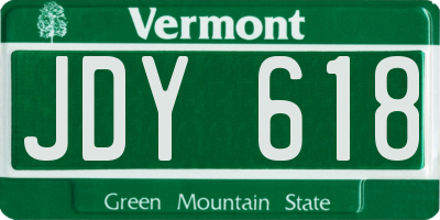 VT license plate JDY618