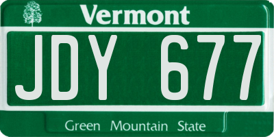 VT license plate JDY677
