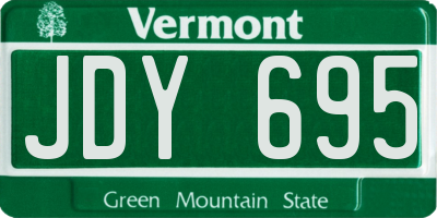 VT license plate JDY695