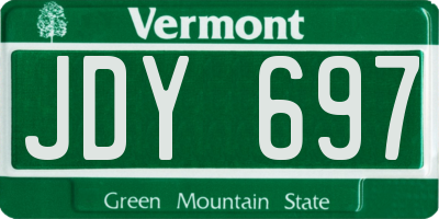 VT license plate JDY697