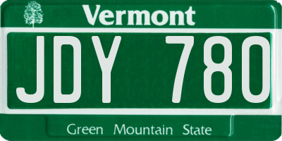 VT license plate JDY780