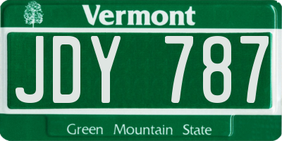 VT license plate JDY787