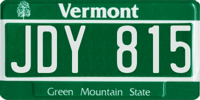 VT license plate JDY815