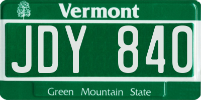 VT license plate JDY840