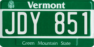 VT license plate JDY851