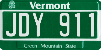 VT license plate JDY911