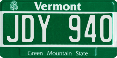 VT license plate JDY940