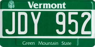 VT license plate JDY952