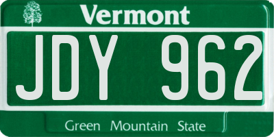 VT license plate JDY962