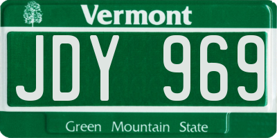 VT license plate JDY969