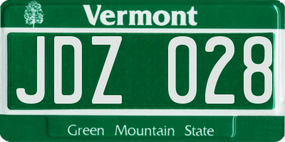 VT license plate JDZ028