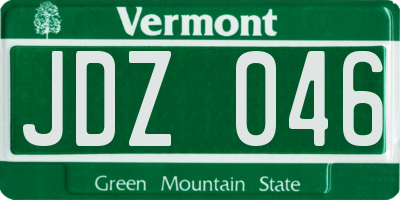 VT license plate JDZ046