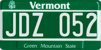 VT license plate JDZ052