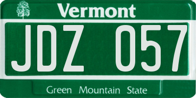 VT license plate JDZ057