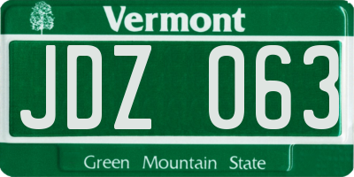 VT license plate JDZ063