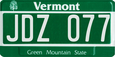 VT license plate JDZ077