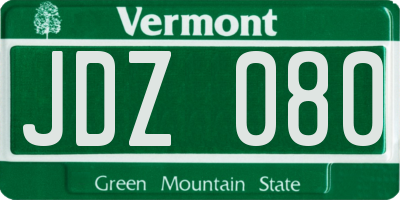 VT license plate JDZ080