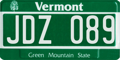 VT license plate JDZ089