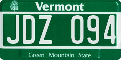 VT license plate JDZ094