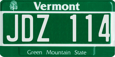VT license plate JDZ114