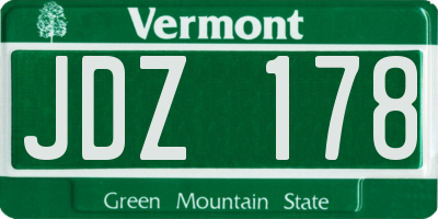 VT license plate JDZ178