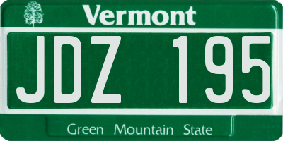 VT license plate JDZ195
