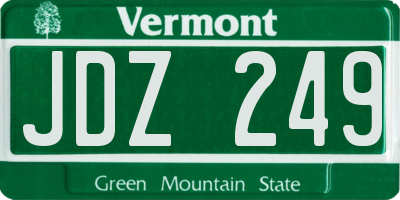 VT license plate JDZ249