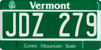 VT license plate JDZ279