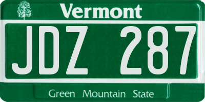 VT license plate JDZ287