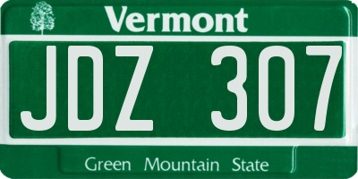 VT license plate JDZ307