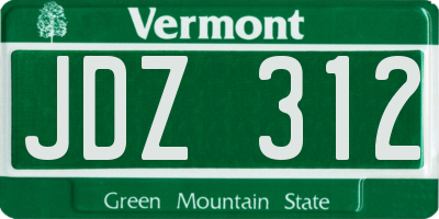 VT license plate JDZ312