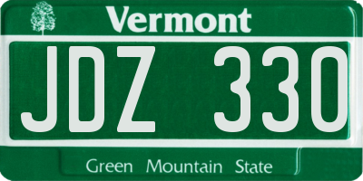 VT license plate JDZ330