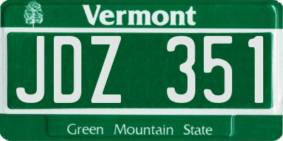 VT license plate JDZ351