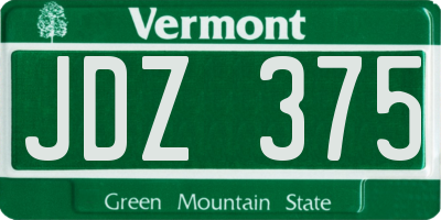 VT license plate JDZ375